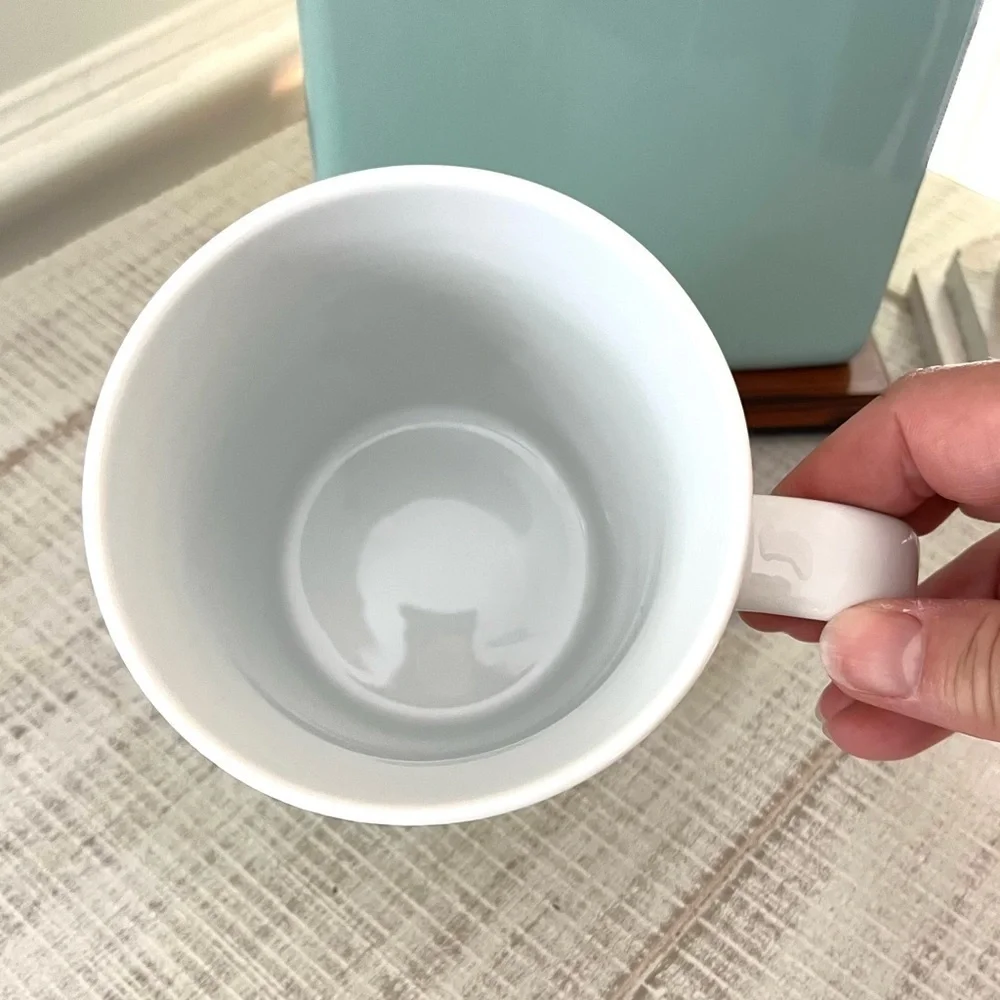 Crate & Barrel Coffee Mug Brushstroke Yellow And Green 16oz Cup Tea